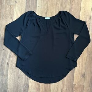 Black Francesca’s Long-Sleeve Blouse - Small